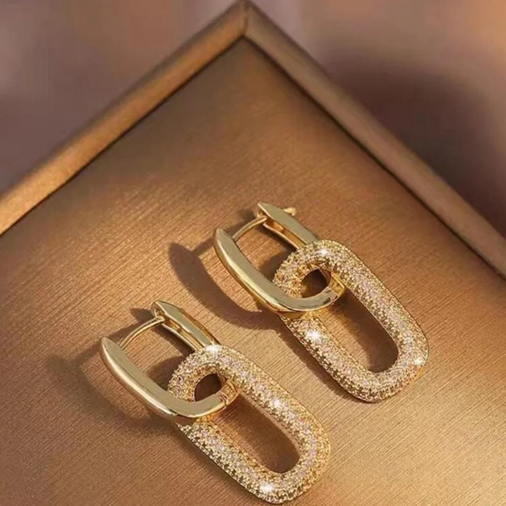 A Pair Of Geometric Earrings With Double Wearing Ways, Trendy And Sophisticated